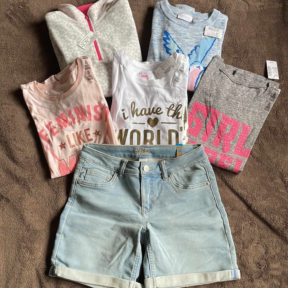Girls NWT shirt and shorts lot (size xl)